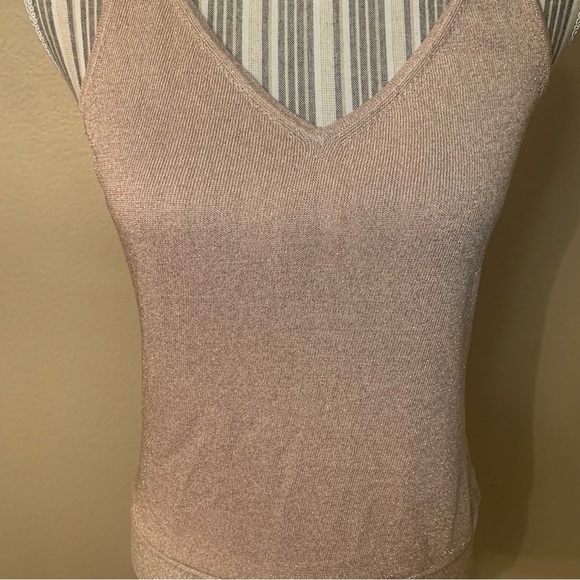 NEW Express Top Large Pale Pink Silk Metallic Wrap Strap Sleeveless Tank - Picture 3 of 16